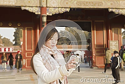 A traveling girl Editorial Stock Photo