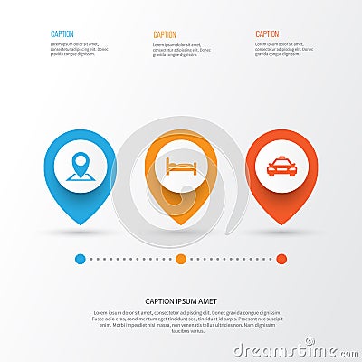 Traveling Icons Set. Collection Of Location, Car, Doss And Other Elements. Also Includes Symbols Such As Doss, Kip, Pin. Vector Illustration