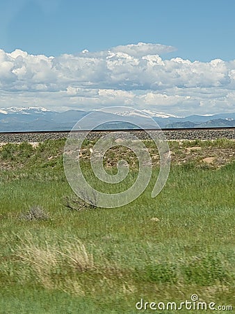 Traveling Landscape Wyoming Stock Photo