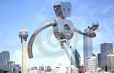 The traveling man walking at downtown Dallas Editorial Stock Photo