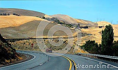 Traveling an Oregon Highway Stock Photo