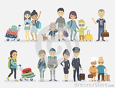 Traveling people Vector Illustration