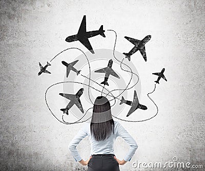 Traveling by plane Stock Photo