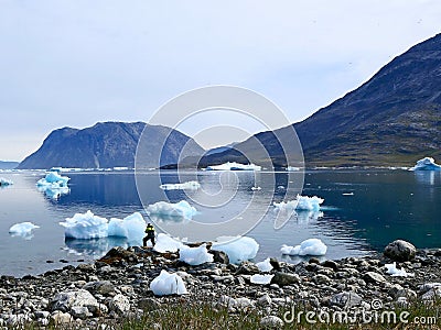 Traveling to the end of the world to the mesmerizing landscapes of Greenland. Stock Photo