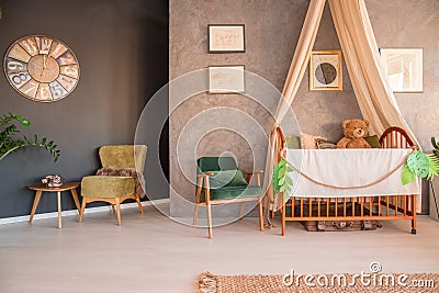 Traveller baby`s room Stock Photo