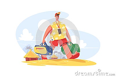 Traveller with luggage Vector Illustration