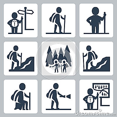 Traveller vector icons Vector Illustration