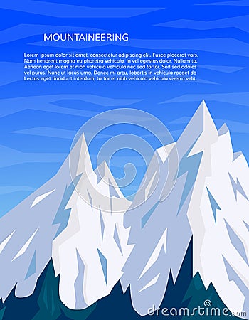 Travelling or climbing banner. Mountain landscape. Vector Illustration