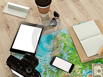 Travelling mockup business template. Stock Photo