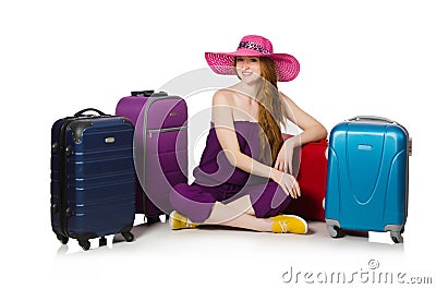 The travelling tourism concept isolated on white Stock Photo