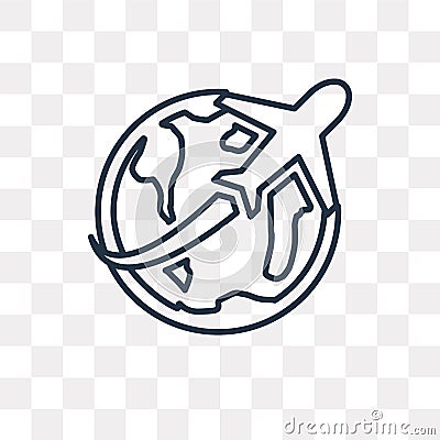 Travelling vector icon isolated on transparent background, linear Travelling transparency concept can be used web and mobile Vector Illustration