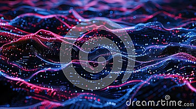 Traversing the Cyber Landscape Abstract Electronic Patterns on Black Background, Symbolizing the Complexity and Intricacy of Stock Photo