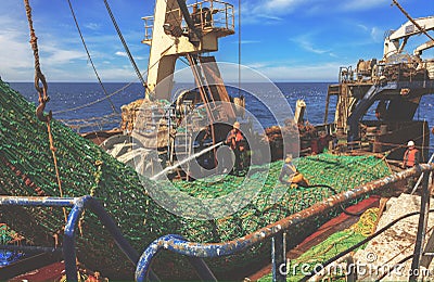 Trawl on board Editorial Stock Photo