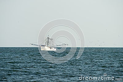 Trawler fishing boat in atlantic ocean waters Editorial Stock Photo
