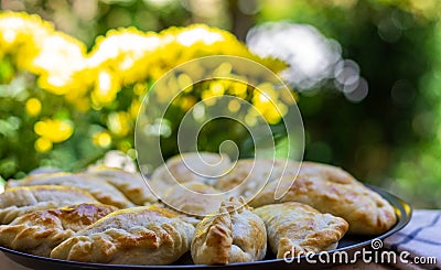 Tray of empanadas argentinas Stock Photo