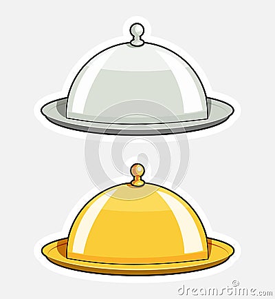 Tray with lid kitchen tableware. Vector Illustration