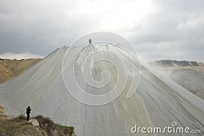 Tray tailings in the open pit Stock Photo