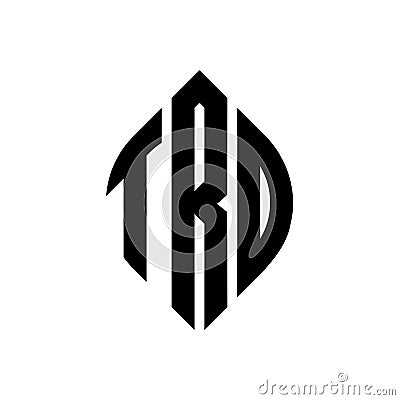 TRD circle letter logo design with circle and ellipse shape. TRD ellipse letters with typographic style. The three initials form a Vector Illustration