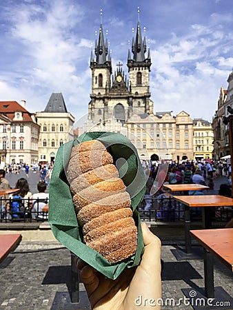 Trdelnik, Czech Republic sweet pastry Editorial Stock Photo