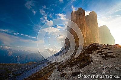 Tre cime dolomiti Stock Photo