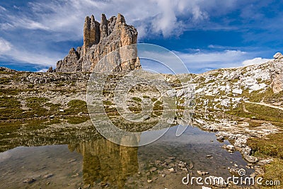 Tre Cime Three Peaks di Lavaredo Drei Zinnen Stock Photo