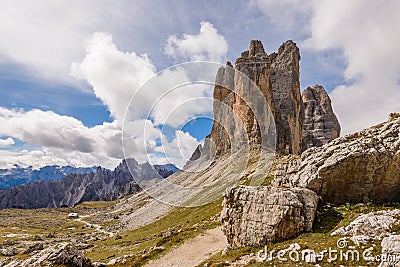 Tre Cime Three Peaks di Lavaredo Drei Zinnen Stock Photo