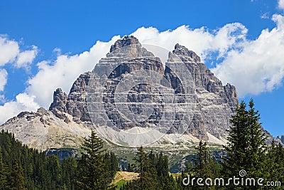 Tre Cime Three Peaks di Lavaredo Stock Photo