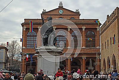 Tre Martiri square in Rimini, Italy Editorial Stock Photo