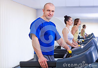 On the treadmill Stock Photo