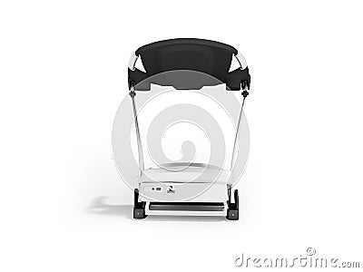 Treadmill for home workouts white gloss 3d render on white background Stock Photo