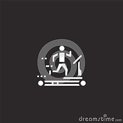 treadmill icon. Filled treadmill icon for website design and mobile, app development. treadmill icon from filled hobby collection Vector Illustration
