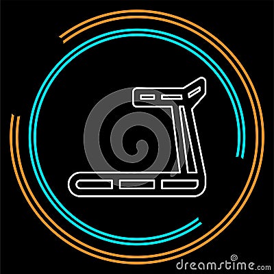 Treadmill icon, fitness, exercise, gym icon - vector training machine Vector Illustration