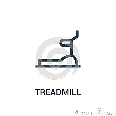 treadmill icon vector from gym collection. Thin line treadmill outline icon vector illustration Vector Illustration