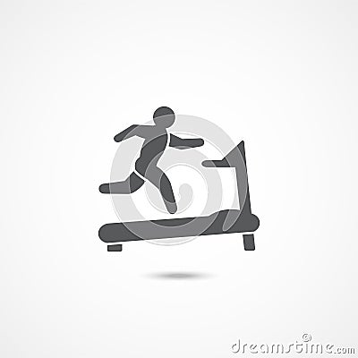 Treadmill icon on white Vector Illustration