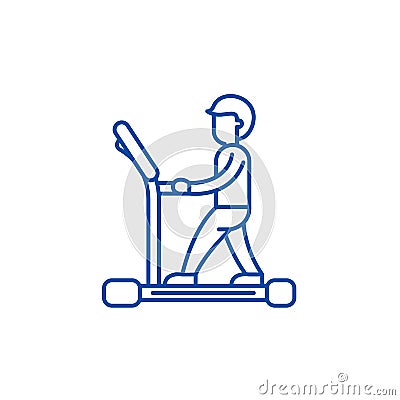 Treadmill line icon concept. Treadmill flat vector symbol, sign, outline illustration. Vector Illustration