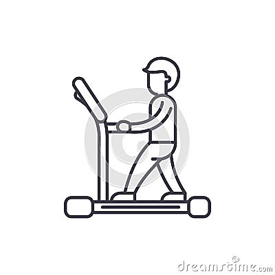 Treadmill line icon concept. Treadmill vector linear illustration, symbol, sign Vector Illustration