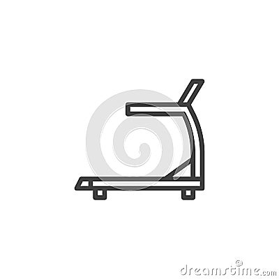 Treadmill line icon Cartoon Illustration