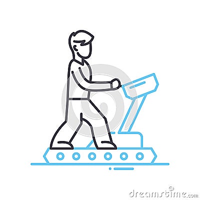 treadmill line icon, outline symbol, vector illustration, concept sign Vector Illustration