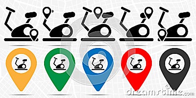 The treadmill, mill, speedwalk icon in location set. Simple glyph, flat illustration element of gym theme icons Cartoon Illustration