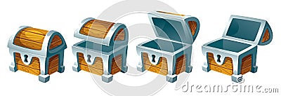 Treasure chest for animation Vector Illustration