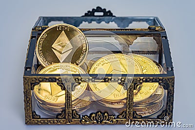 Etherium Treasure Chest Stock Photo