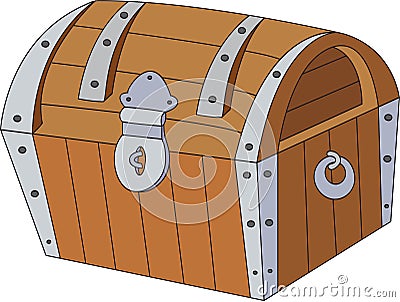 Treasure chest with gold Vector Illustration