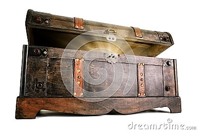 Treasure chest reveals a luminous secret Stock Photo