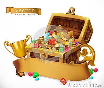 Treasure Chest. vector icon Vector Illustration