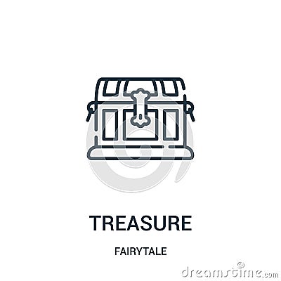 treasure icon vector from fairytale collection. Thin line treasure outline icon vector illustration Vector Illustration