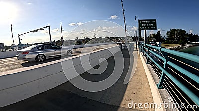 Treasure Island Beach Johns Pass draw bridge walkway Editorial Stock Photo