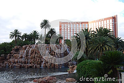 Treasure Island Hotel and Casino, water, arecales, palm tree, tree Editorial Stock Photo