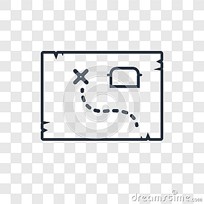 Treasure map concept vector linear icon isolated on transparent Vector Illustration