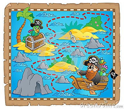 Treasure map theme image 7 Vector Illustration