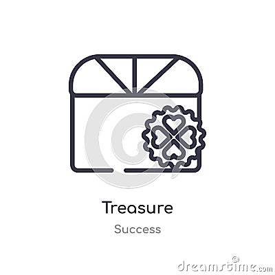 treasure outline icon. isolated line vector illustration from success collection. editable thin stroke treasure icon on white Vector Illustration